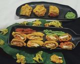 A picture of step 7 of Arbi leaves Paneer pocket fritters.