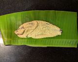 A picture of step 7 of Pabda Paturi (Pabda fish cooked in banana leaf).