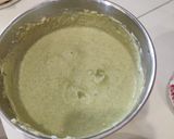 A picture of step 2 of Pesarattu with Coconut Peanut Chutney.