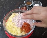 A picture of step 1 of Aloo Chaap.