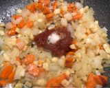 A picture of step 5 of Vegetable, Meat, and Orzo Soup with Zucchini and Country Sausage.