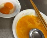 A picture of step 1 of Japanese Tamagoyaki (Egg yolk special).