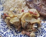 Foto del paso 5 de la receta: Alcachofas con bacon, cebolla y champiñones, divino!
