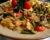 Tejszínes, gombás, zöldbabos csirkemell recept fázis 4 fotója