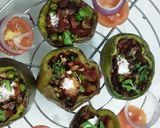 A picture of step 7 of Nutrela soya chunks stuffed bell peppers.