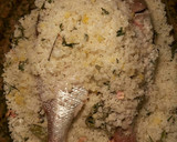 Foto del paso 13 de la receta: Pargos a la sal con aromas de te verde rosas, romero y manzanilla flor