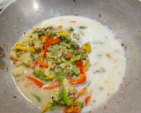 A picture of step 5 of Baked Chifferi with Veggies and White Sauce.