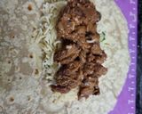 A picture of step 8 of Paneer and Beans Burrito wrap.
