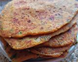 A picture of step 3 of Muli (radish) Paratha, with new style.