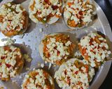 A picture of step 4 of Maxican stuffed potato jackets.