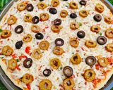 A picture of step 3 of Chicken Kabab Chunks Pizza 🍕🍕🍕.