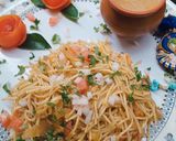 A picture of step 6 of Schezwan veg noodles.