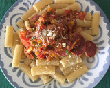 Foto del paso 7 de la receta: Tortiglioni con vegetales, chicharrón de camarón y salami