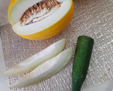 A picture of step 1 of Cucumber and melon.
