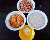 A picture of step 1 of Healthy tasty Til gud peanut dry fruits Burfi.