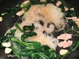 Super Healthy Cellophane noodles with shrimps mussels pork fried vegetables
