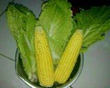 Foto langkah ke 1 dari resep Sawi putih Kuah segar jagung manis.
