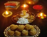 A picture of step 5 of Magas laddu (besan laddu).