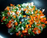A picture of step 4 of Chicken 65 Fried Rice.
