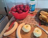 Foto del paso 3 de la receta: Torta invertida de frutas 🍌🍎🍒🍑