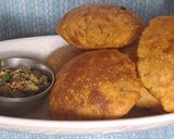 A picture of step 4 of Namkin puri.