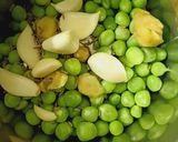 A picture of step 1 of Green peas chilla.