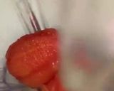 A picture of step 4 of Sweet and sour Tomato Curry serve with white rice.