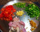 A picture of step 1 of Peas Fox nuts Curry.
