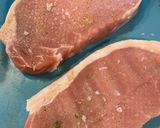 A picture of step 1 of Tonkatsu (pork cutlet).