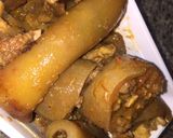A picture of step 1 of Kpomo/cow tail peppersoup.