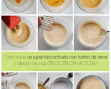 Foto del paso 1 de la receta: Impresionante bizcochuelo con harina de arroz y almidón de maíz. SIN GLUTEN, SIN LACTOSA y SIN HORNO