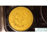 A picture of step 4 of Rava Dhokla- Semolina Sponge Squares.