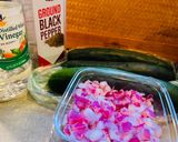 A picture of step 4 of Cucumber Salad with Air Fryer Chicken.