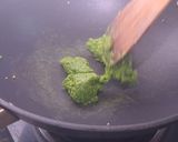 A picture of step 3 of Kesariya tri-colour mawa roll.