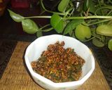 A picture of step 7 of Mirchi ka koota.