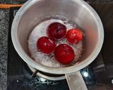 A picture of step 1 of Namrata's Plum Mint Sparkler or plum mint sparkler.