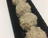 A picture of step 9 of Steamed Mochi Rice Dumplings with Pork and Bamboo Shoots in a Frying Pan.