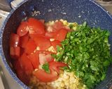A picture of step 3 of Nepali dal bhat.