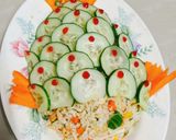 Hình bước làm 3 của món Cơm rang bơ trứng hình cá