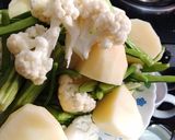 A picture of step 1 of Vegetable Kadi (Sindhi special).