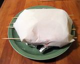 A picture of step 1 of Dry Aged Chimney Porterhouse (Courtesy of Alton Brown).