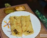 A picture of step 14 of Moong dal (lentil) and chickpea roll (chila).
