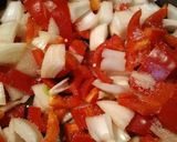 A picture of step 3 of Drunken Peppers and Beef.