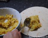 A picture of step 6 of Persian mashed potato wrap.