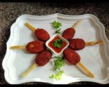 A picture of step 5 of Veg Mumbai lollipop.