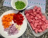 Foto del paso 1 de la receta: Carne en salsa con papas