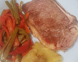 Foto del paso 4 de la receta: Entrecote con patatas y pimientos