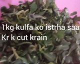 A picture of step 1 of Kulfa full of vit A, vitC, vitB,adiaterry minerals.