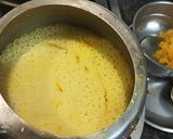 A picture of step 3 of Spinach,pumpkin and saffron bada with samak rice.