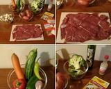 Foto del paso 1 de la receta: Carne rellena de verduras con papas salteadas al champiñón